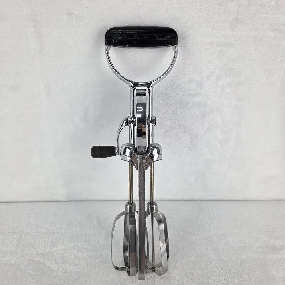 Vintage EKCO Flint Hand Crank Egg Beater Stainless Steel Manual Mixer MCM
